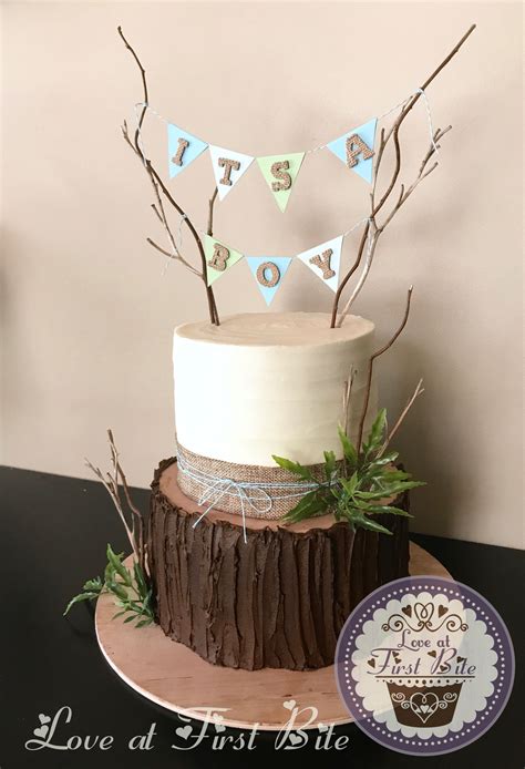 √ Rustic Baby Shower Cakes