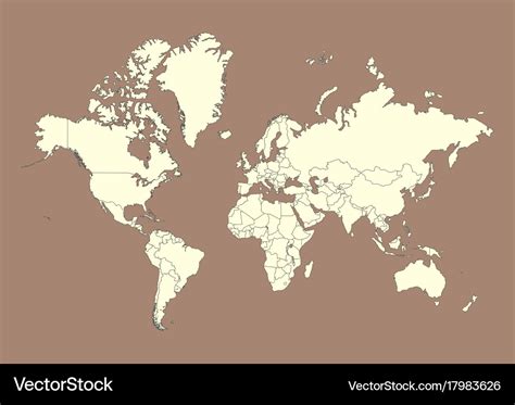 World map with countries borders Royalty Free Vector Image