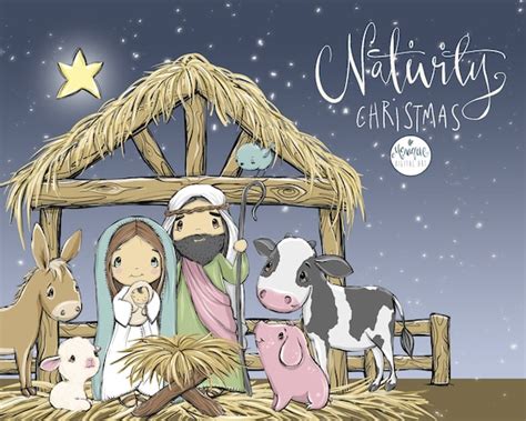 Nativity Scene Nativity clipart Nativity Christmas hand | Etsy