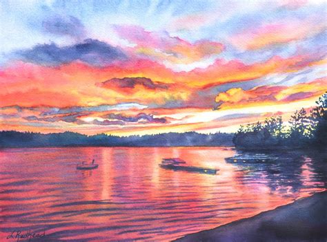 Watercolor of Sunset Over Loon Lake: 365 Seconds of Painting ...