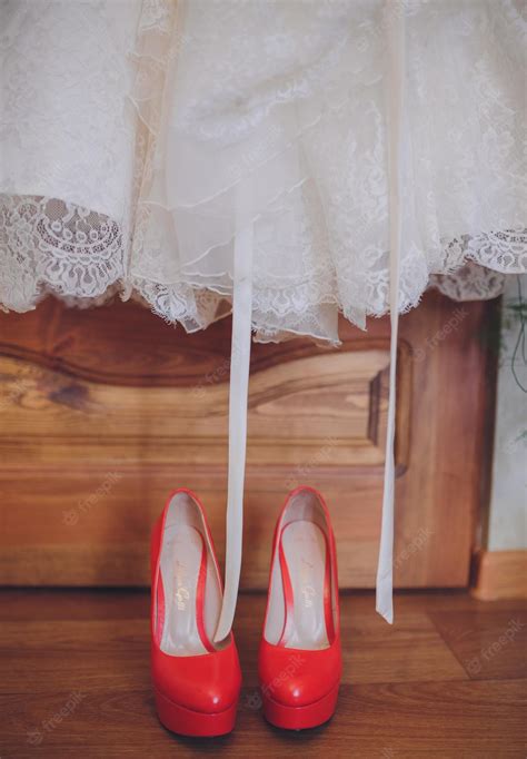 Premium Photo | White shoes and wedding dress