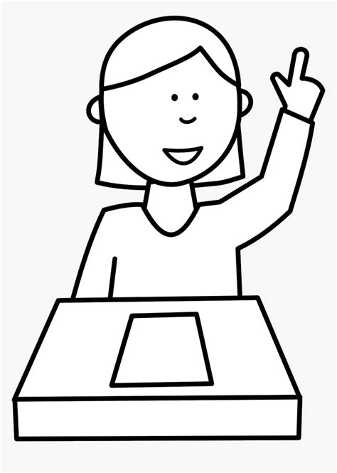 Raise Your Hand Clipart Black And White, HD Png Download - kindpng