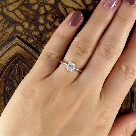 1 Carat Princess Cut Solitaire Engagement Rings