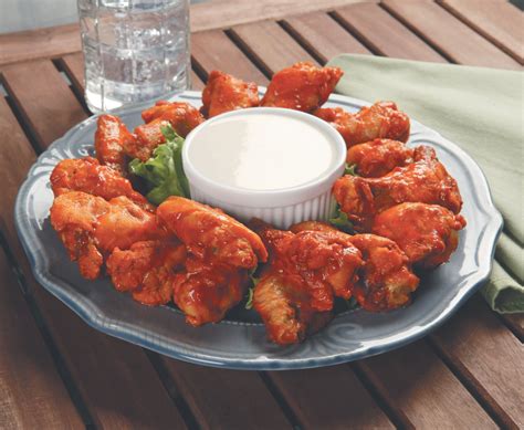 Buffalo Wings on Steel Grey Plate - Prepared Food Photos, Inc.