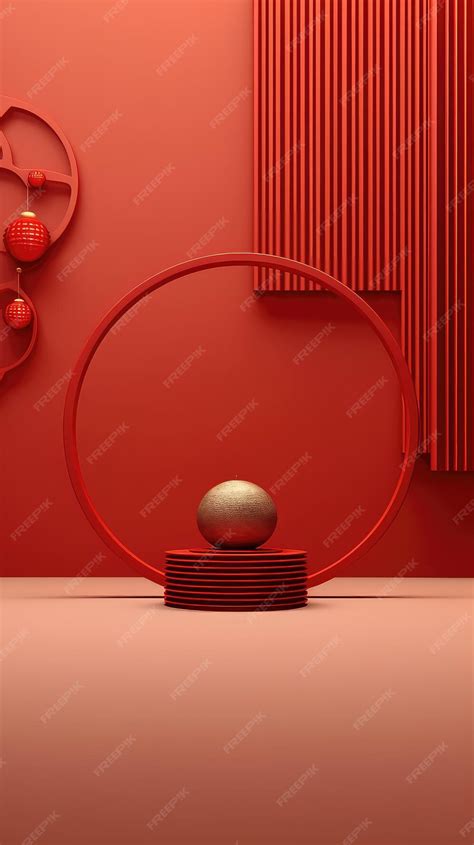 Premium AI Image | Red Chinese Lunar New Year background