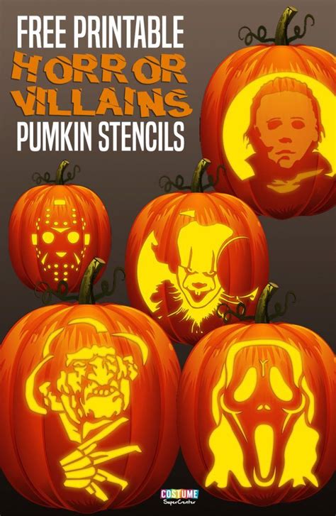 10++ Horror Movie Pumpkin Stencils | KIDDONAMES