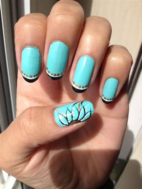 Cute turquoise nail design. | Turquoise nail designs, Turquoise nails ...