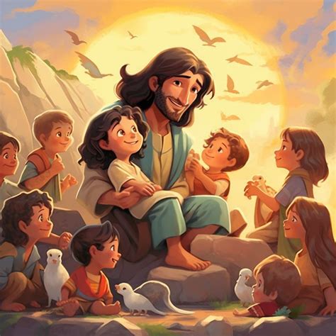 Jesus with children cartoon – Artofit