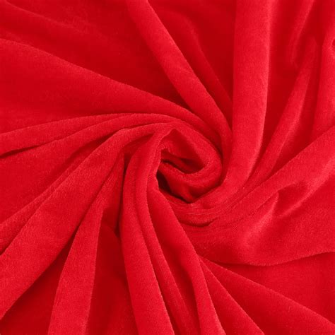 Buy PINGEUI 10 Yards x 65 Inches Red Velvet Fabric, Low Stretch Velvet ...