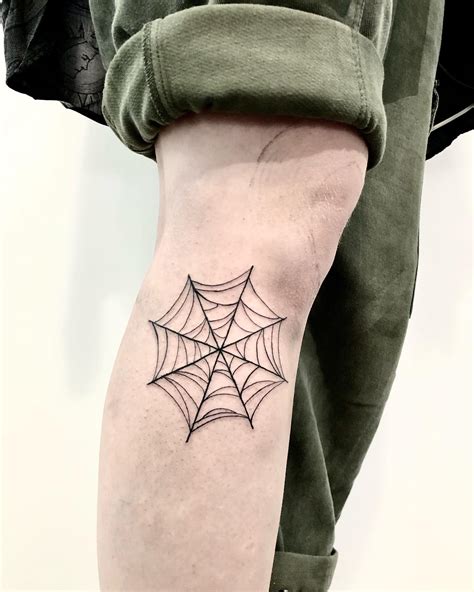 Spider Web Tattoo On Elbow For Men