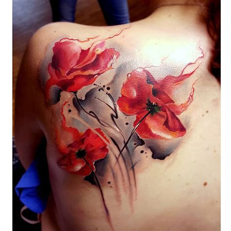 Fire Poppy Flower Tattoo Watercolor | Best Tattoo Ideas Gallery