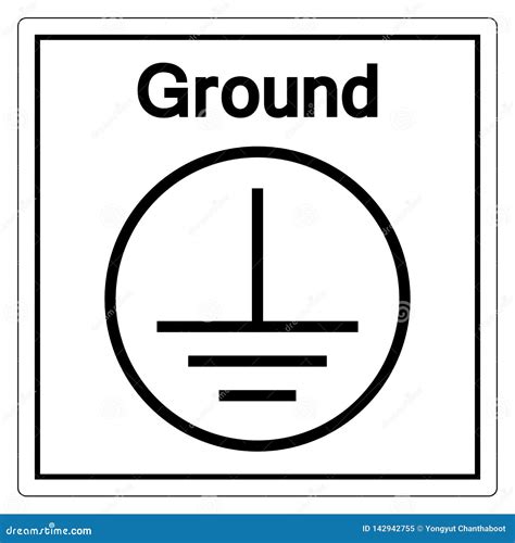 Protective Earth Ground Symbol Sign, Vector Illustration, Isolate on ...