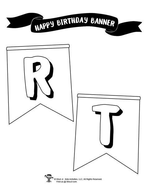 Happy Birthday Party Banner Coloring Pages | Woo! Jr. Kids Activities ...