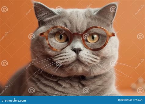 Funny cat in glasses stock illustration. Illustration of nature - 284829639