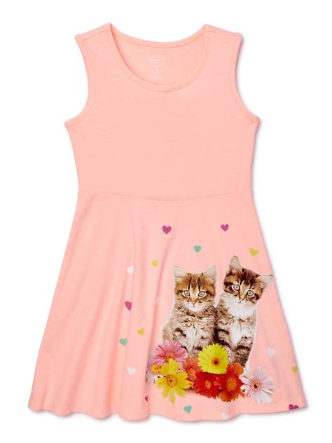 Wonder Nation - Wonder Nation Girls Kitten Play Dress, Sizes 4-16 ...