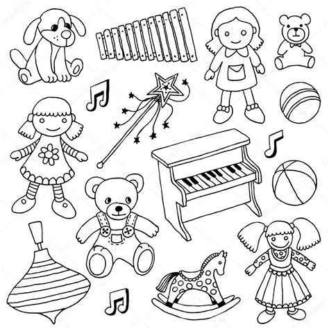 Hand drawn doodle girls toys set Stock Vector Image by ©Sashatigar ...