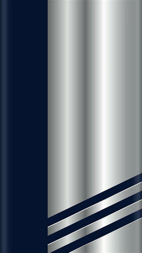 Blue and Silver Vertical Striped Wallpaper