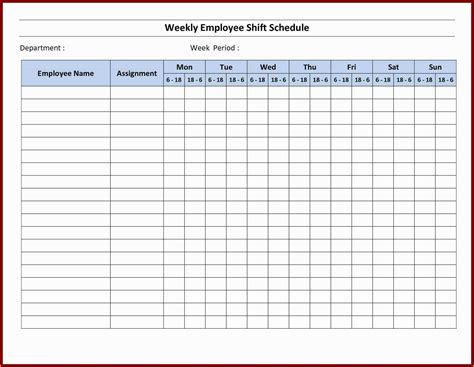 Free Online Work Schedule Template Of Printable Schedule Maker ...