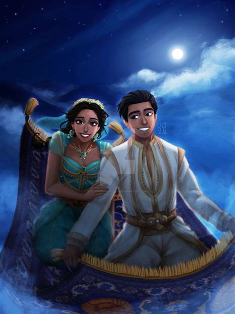 Aladdin and Princess Jasmine in A Whole New World on the Magic Carpet ...