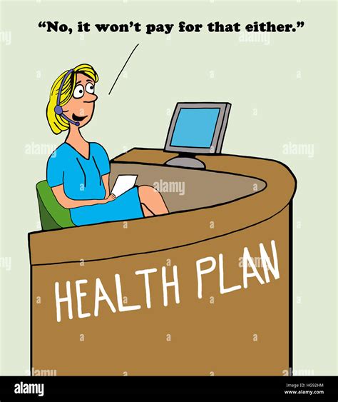 Health cartoon about the medical insurance plan not providing coverage ...