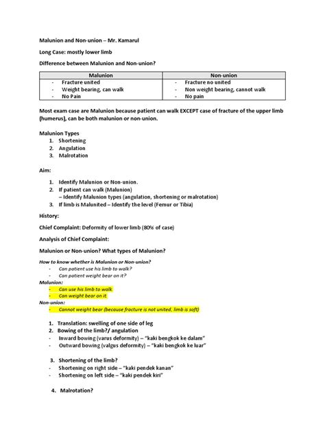 Malunion and Non-Union | PDF | Knee | Human Leg