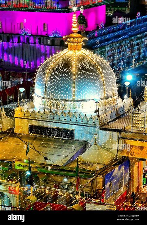 Ajmer, India. 09th Oct, 2022. Illuminated Ajmer Sharif Dargah on the ...