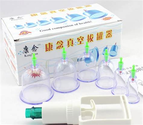 Medical Vacuum Cupping GlassTool + 6 Vacuum Cups Suction Pump Suction ...