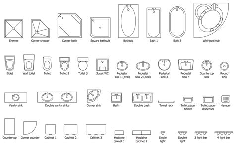 Basic Floor Plans in 2023 | Floor plan symbols, Bathroom floor plans ...