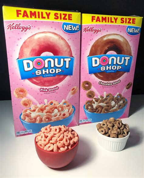 REVIEW: Kellogg's Donut Shop Cereal (Chocolate Donut & Pink Donut ...