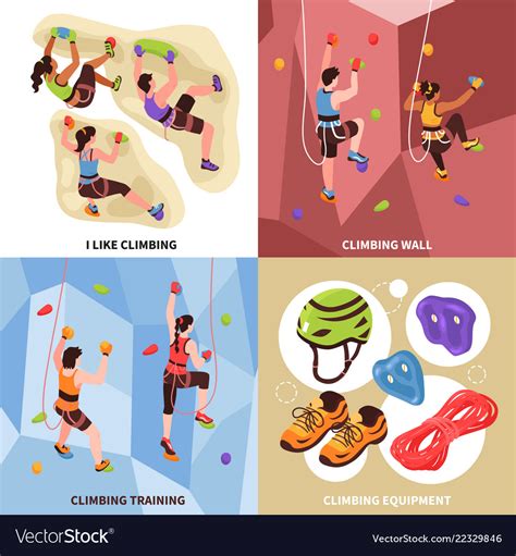 Climbing gym design concept Royalty Free Vector Image