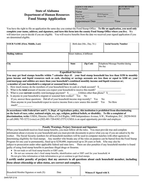 Food Stamp Application Alabama ≡ Fill Out Printable PDF Forms Online