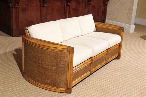 Exceptional Restored Vintage Rattan Sofa For Sale at 1stdibs