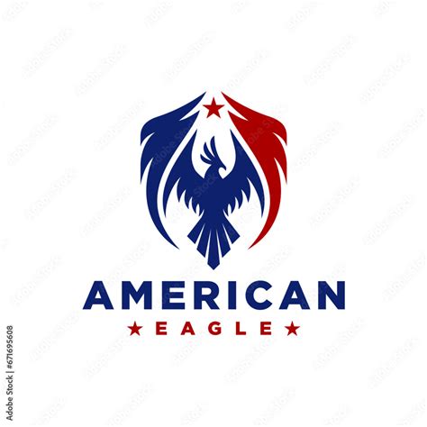 Eagle and American Flag Logo Design.us flag american strip and stars ...