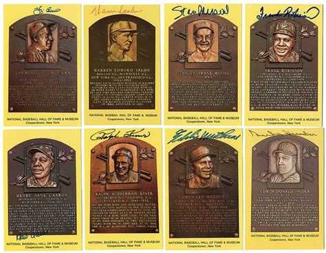 National Baseball Hall of Fame Plaque Signed Postcards (60)