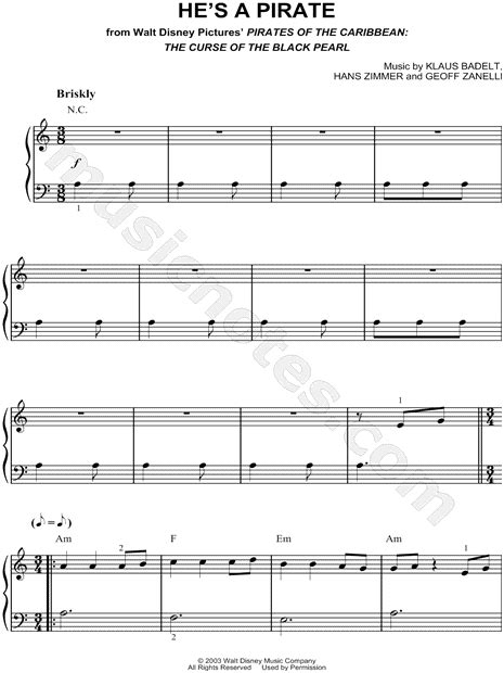 Pirates Of The Caribbean Easy Piano Sheet Music Pdf / Pirates Of The ...