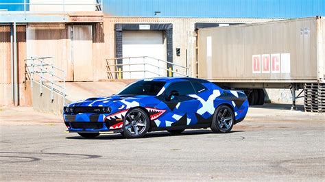 2018 Dodge Challenger Hellcat Camo Shark - Paint Wraps | Palmer Signs Inc.