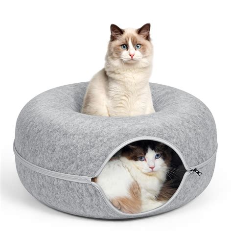 Cat Tunnel Bed, FULUWT Cat Tunnels with Ventilated Window for Indoor ...