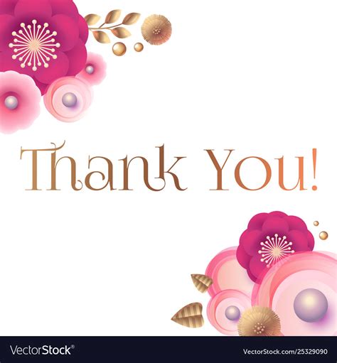 Thank you gratitude card template with cute Vector Image