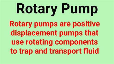 5.5 Rotary Pump Working Principle And Types