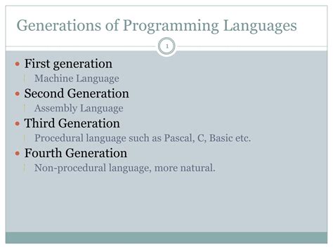 PPT - Generations of Programming Languages PowerPoint Presentation ...