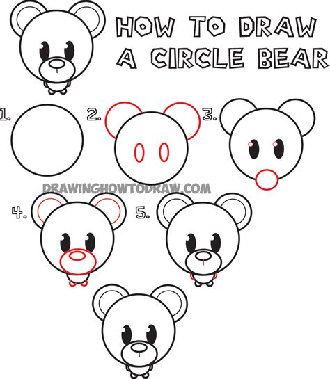 Big Guide to Drawing Cute Circle Animals Easy Step by Step Drawing ...