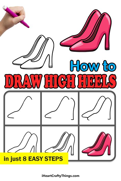 How To Draw Heels Step By Step