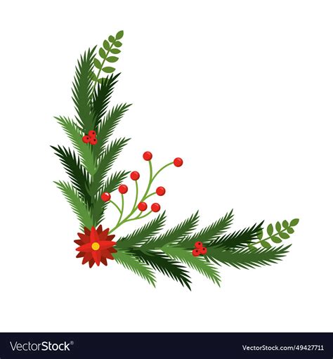 Christmas garland floral Royalty Free Vector Image