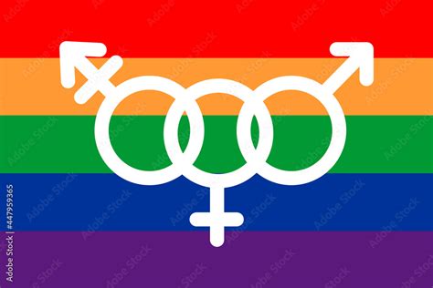 Pride flag with gender symbols. Concept on diversity, inclusiveness and ...