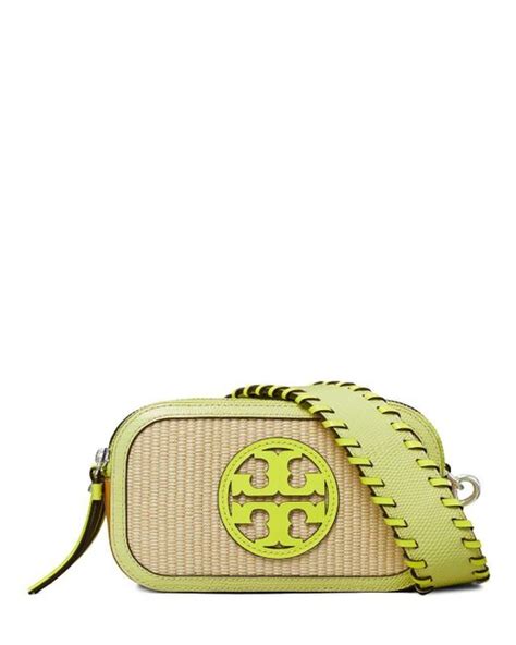 Tory Burch Mini Miller Canvas Crossbody Bag in Yellow | Lyst