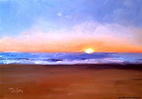 Beach Sunrise Painting | Wallpapers Gallery