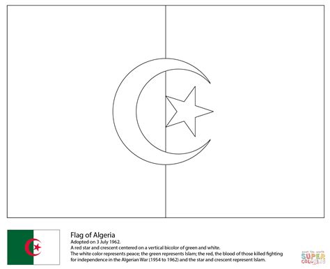 Algeria Flag coloring page | Free Printable Coloring Pages