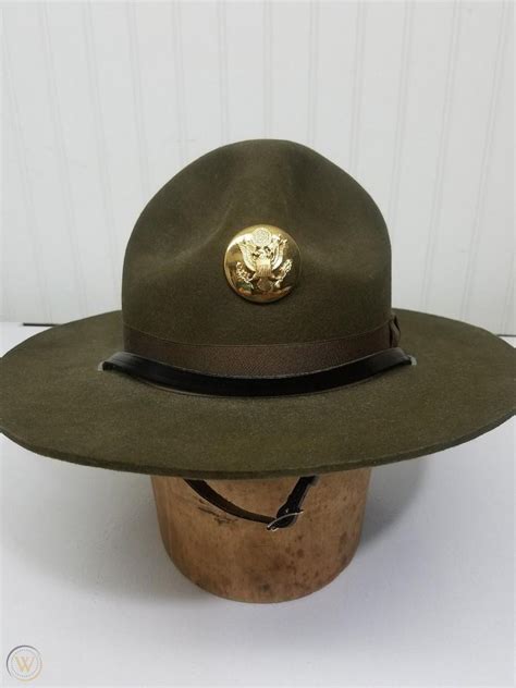 VTG US Army Campaign Hat-Drill Sergeant Mountie Hat | #1881284372