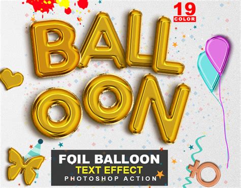 Foil Balloon Text Effect Photoshop Action on Behance