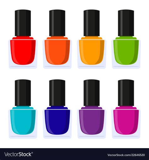 Multicolor cartoon nail polish collection Vector Image